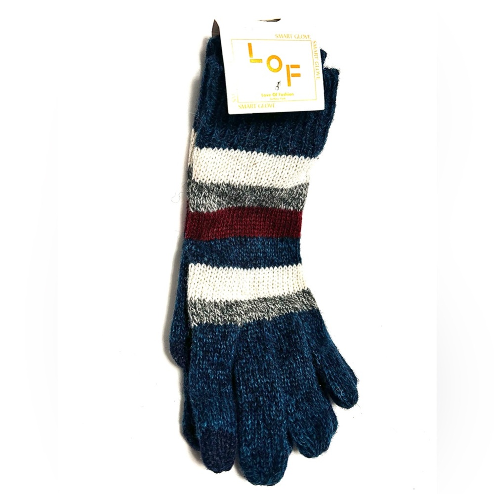LOF Smart Tech Fingertip Stripped Gloves